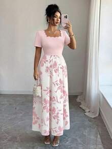 Vestido maxi elegante, exquisito y lujoso de mujer para la primavera/verano 2026 - Rosa Pálido - Ver 5