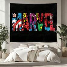 1pcs Cartoon A Vengers S Uperhero Wall Tapestry Backdrop, Iron Man C Aptain America S Piderman Party Decorations For Photo Booth, Cute Hero Team Photography Background, Living Room Bedroom Aesthetic Wall Decor, Outdoor Indoor Celebration Banner, Backyard Party Photo Prop Supplies, School Event Poster Decor, Home Dormitory Wall Hanging Art - 多色-A - 查看 4