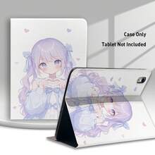 1个带笔槽的翻盖式桌面保护套，可爱卡通女孩图案，兼容荣耀Pad 8/9/10、荣耀GT 11.5英寸/X7/X8A/X8Pro/X9/X9Pro/V9/V8 Pro、MatePad SE 11英寸/MatePad 11英寸/11.5英寸、MatePad Pro、苹果第十代/11 2025（A16）、A9/A9+/A11/S11/S10 FE+，具备自动休眠/唤醒功能，适合作为返校季、情人节、节日礼物。 - 彩色 - 查看 4
