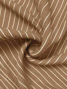 Conjunto de 2 piezas de mujer tejido a rayas de estilo elegante para el verano - Café integral 2 - Ver 5