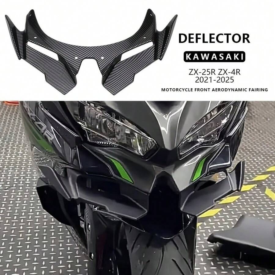 2022-2024 Kawasaki ZX25R/ZX4R 運動摩托車前擋風玻璃翼飾裝套件,耐刮 ABS 材質,提升運動車型外觀 - 十三號鳥嘴 - 查看 1