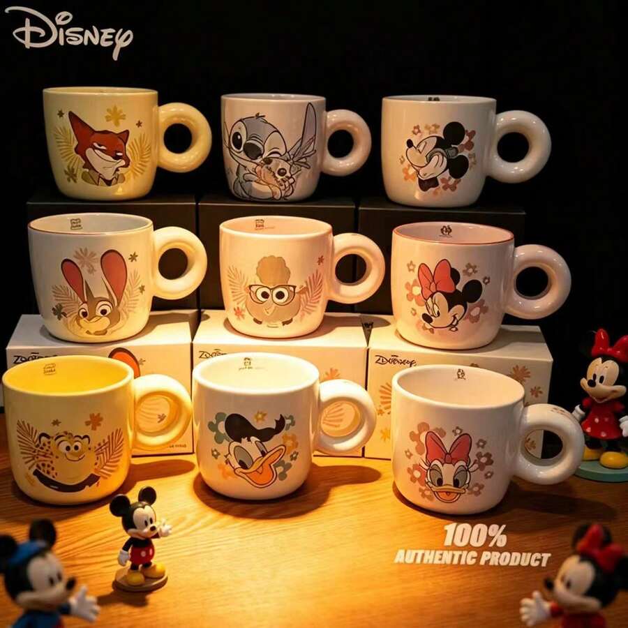 Disney Mickey, Minnie, Daisy, Donald, Stan Ceramic Mug Home Couple Water Cup Birthday Gift Milk Cup - Multicolor - View 1