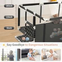 Parque infantil para bebés, parque infantil grande, parque infantil para apartamentos, parque infantil, valla de actividades, parque infantil extragrande para bebés. - Negro - Ver 6