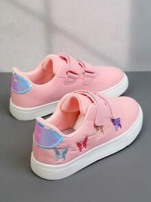 1 Pair Lace-Up Design Breathable Comfortable Canvas Shoes Suitable For Girls Back To School, Suitable For Spring And Autumn - Pink - View 7