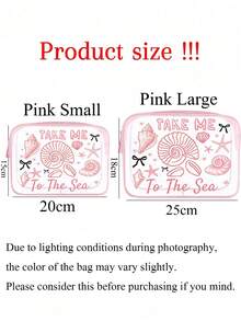 PVC Waterproof Beach Bag (Decorated With Shells And Bows) - PVC Toiletry Bag/Zippered PVC Travel Organizer. This Lightweight, Fade-Resistant Makeup Bag (Unisex) Can Be Used As A Portable Makeup Case, TSA Compliant, Travel Essential, And A Must-Have Accessory For Summer Travel. - Multicolor - View 7