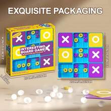 Upgraded Tic Tac Toe Game Set 2.0, Innovative Difficulty Enhanced Classic Game, 2‑Player Quick Battle, Kids Family Tabletop Interactive Game, No Batteries Required, Portable Strategy Brain Challenge Board Game For Party Gathering - Multicolor - View 4