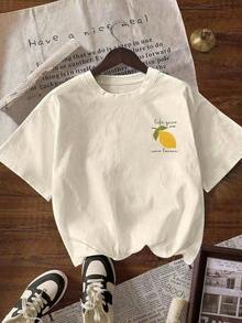 [100% Cotton] TaggedThreads Jesus Lemonade T-Shirt, But My Jesus Is Making Lemonade, Women's Graphic Tee, Casual Short Sleeve Crew Neck T-Shirt, Comfortable Summer, Autumn And Winter Styles - Unisex Everyday Wear For Women And Men For Campus - 杏色 - 查看 4