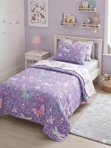 Double Print Children's Single Bedspread Set (2 Pieces) - Dragon-fly - View 3