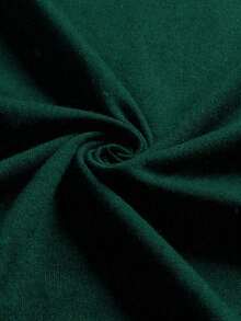 Women's Solid Color T-Shirt, Round Neck And Short Sleeves, For Everyday Use And Minimalist Style - Dark Green - View 3