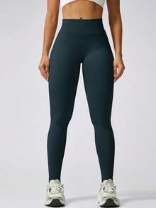 NcmRyu 1 chiếc quần legging thể thao nữ không đường may, cạp cao, nâng mông. - màu xanh siêu biển - Xem 3