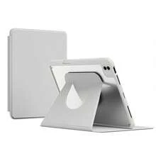 TIANYIMING Ốp bảo vệ bằng acrylic trong suốt xoay 360°, giá đỡ máy tính bảng có thể gập lại, tương thích với iPad/GalaxyTab/LenovoTab/LenovoXiaoxin PAD/LenovoIdea Pad/MatePad/HonorPad/XiaomiPad/RedmiPad và các dòng máy tính bảng khác. Cũng tương thích với iPad A16 2025, Air 11/13, M2/M3 2024/2025, Pro 11/13, M4 2024, Air 5/Air 4 10.9 inch 2022, thế hệ thứ 9, thế hệ thứ 8, thế hệ thứ 7 10.2 inch, thế hệ thứ 5, thế hệ thứ 6 9.7 inch, thế hệ thứ 10 10.9 inch 2021, Pro 11/12.9 inch, Mini 6. - Màu Xám nhạt - Xem 4