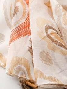 Khăn choàng nữ họa tiết Paisley cổ điển, khăn lụa màu kem họa tiết hoa điều, đa năng dùng khi ở nhà điều hòa, đi du lịch, đi biển. - Rượu sâm banh - Xem 9