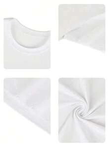 Camiseta femenina casual estilo vaquero con estampado de letras LOVE y elementos western, tela suave, corte holgado, cuello redondo, manga corta para primavera/verano fiestas al aire libre - Blanco - Ver 4