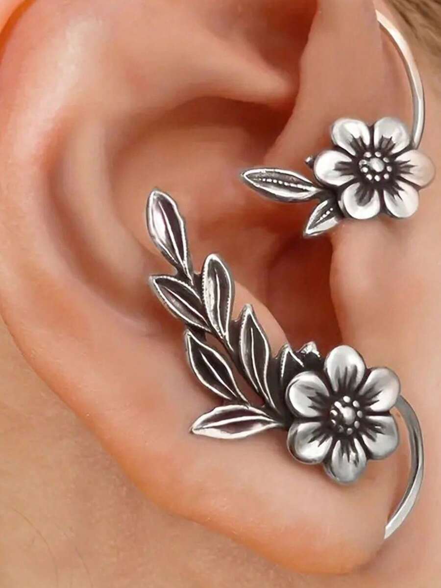 Anting Bunga - Hadiah Sempurna untuk Pecinta Alam, Ideal untuk Ulang Tahun dan Hari Jadi - Perak - View 1