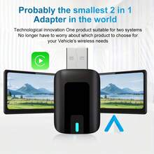 Bộ chuyển đổi USB CarPlay & Android Auto 2 trong 1, kết nối có dây sang không dây, cắm là chạy, dành cho hệ thống thông minh trên ô tô, bộ chuyển đổi WiFi 5.4 không dây với nhận diện giọng nói thông minh, kết nối liền mạch cho ô tô, tương thích với các thiết bị Type-C. - TAB0A - Xem 7