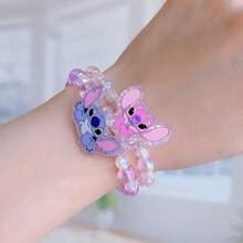 1/2 Pieces Stitch Cartoon Beaded Bracelet Jewelry, Stitch Bracelet, Stitch Wristband, Stitch Beaded Bracelet, Cute Fashion Accessories, Creative Crystal Bracelet, Elastic Handmade Jewelry, Cute Jewelry Accessories, Crystal Cartoon Bracelet, Fashion Accessories For Women And Girls, Ideal Birthday Gift, Creative Gift, Perfect Gift For Jewelry Lovers! Holiday Gift, Birthday Gift, Valentine's Day Gift, Stitch Party Gift - Multicolor - View 3