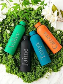 1件客製化雙層不鏽鋼咖啡杯/蘇打水瓶，運動保溫旅行杯，500ml/17oz 個性化姓名杯，多色可選，適合開學季、節日與生日禮物 - 彩色 - 查看 6