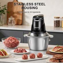 SOKANY 7020 Household Meat Grinder, Multi-Function Cooking Machine, 400W High Power, Can Grind Meat/Cut Vegetables/Cut Garlic, 304 Stainless Steel Blade, Multi-Function All-In-One Machine, Easy To Clean, Universal Home Assistant - Silver - View 3