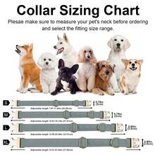Corduroy Dog Collar With Dog Bow Tie, Soft Quick Release Basic Dog Collars For Small Medium Dogs, Large Dogs, Adjustable Dog Collar - Grey - View 2
