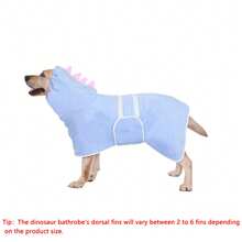 1 pieza Bata de baño con diseño de dinosaurio lindo para mascotas, de secado rápido y súper absorbente, disponible en múltiples tallas para perros pequeños, medianos y grandes, con correa ajustable, apta para uso diario en el hogar, disponible en varios colores - Multicolor - Ver 12