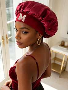 Mũ chăm sóc tóc tùy chỉnh Winered Tenderness với các chữ cái độc đáo từ A-Z, thích hợp sử dụng tại nhà và khi ngủ, mang đến cảm giác cao cấp, lý tưởng cho kỳ nghỉ hoặc du lịch. - Màu Đỏ Sâu - Xem 4