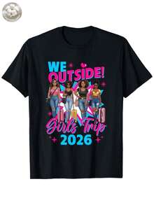 Camisetas con estampados coloridos de viajes, transpirables, cómodas y divertidas, perfectas para fiestas y uso diario, adecuadas tanto para niños como para niñas, camisetas para adolescentes, regalos de cumpleaños y otras ocasiones especiales. - Negro - Ver 1