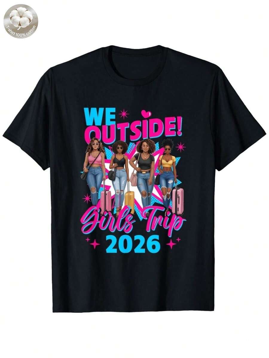 Camisetas con estampados coloridos de viajes, transpirables, cómodas y divertidas, perfectas para fiestas y uso diario, adecuadas tanto para niños como para niñas, camisetas para adolescentes, regalos de cumpleaños y otras ocasiones especiales. - Negro - Ver 1