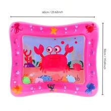 1 pieza Colchoneta inflable de agua para bebés, adecuada para bebés y niños pequeños de 3 a 24 meses, colchoneta portátil de tiempo de barriga rosa, desarrolla la fuerza muscular, criaturas marinas flotantes aleatorias, se requiere supervisión de adultos - Rosa - Ver 6