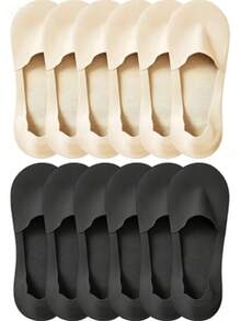 1/4/6/10/12/20 Pairs Thin Non-Slip Breathable Ice Silk Invisible Socks, Can Be Freely Cut - Multicolor - View 1