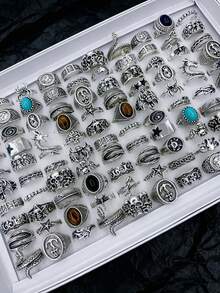 10/18pcs Spider & Snake Ring Set, Punk Hip-Hop Mixed Styles, Couple Rings For Party & Daily Wear, Fashion Jewelry Gift, Random Assortment - Punk Men's Ring Set - View 11