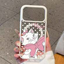1件裝 壓克力磁吸手機殼 Disney Marie Cat，可愛軟萌少女風動漫卡通，支援無線充電，中性保護殼，適用 iPhone 18 Pro/18 Pro Max/17/17 Pro/17 Pro Max/17/16/15/14/13/12 系列 - 粉色 - 查看 6