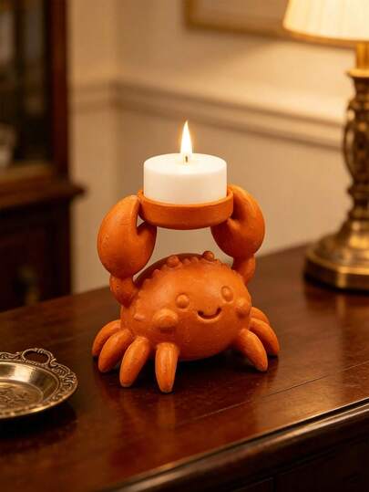 Candle Holder- Designed Like A Crab, Is Perfect For Tea Lights Or Faux Candles, Making It A Great Option For Home Decor And Table Displays. Its Distinctive And Artistic Design Makes It A Wonderful Gift For Decoration Enthusiasts