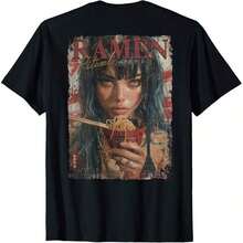 1 Piece Ramen Noodles Cat T-Shirt An Y2K Kawa Retro Cats Manga Anime For All Seasons, 100% Pure Cotton, One-Sided Print, Round Neck, Short Sleeve, Unisex, Base Layer, 180g, 100% Cotton, Designs Are Fully Printed. Unisex. - 顏色 7 - 查看 7