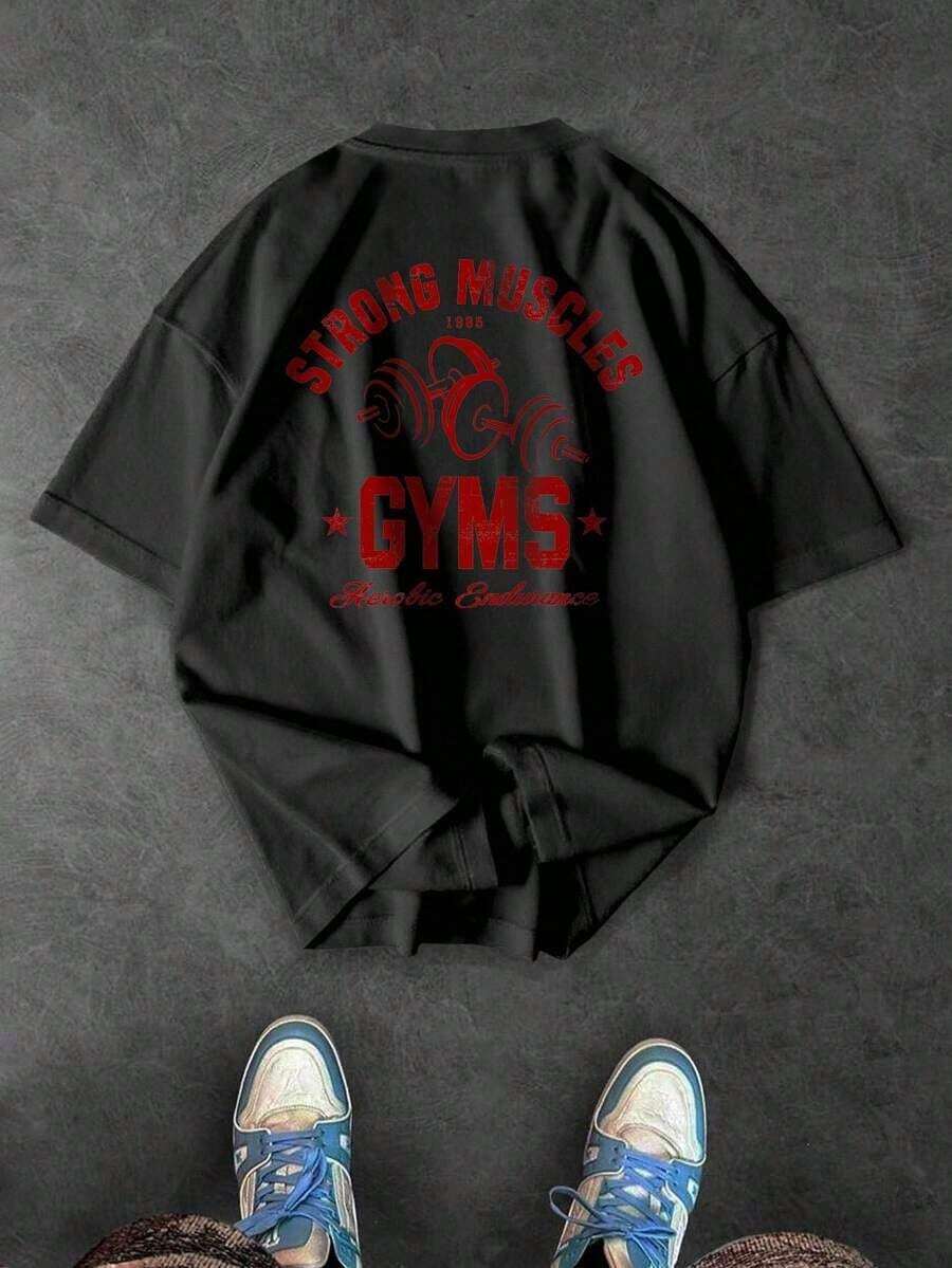1 pieza RISE LYT Camiseta Deportiva de Manga Corta con Cuello Redondo y Estampado Botánico para Hombre, para Ropa de Entrenamiento de Verano, Camisetas y Camisetas sin Mangas para Correr, Camiseta Negra, Camiseta con Estampado de Araña, 210g 100% Algodón, los diseños están completamente impresos. Unisexo. - Negro 3 - Ver 1