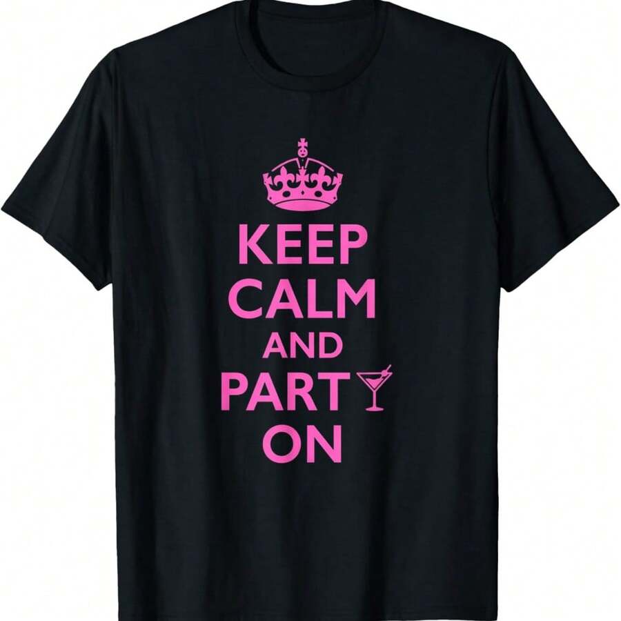 Keep Calm And Party On T-Shirt - Black - View 1