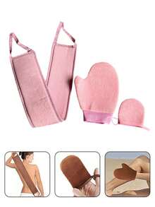 Kit aplicador de bronceado automático 3 en 1, guante para bronceado automático, guante aplicador de loción para la espalda, guante para bronceado automático, guante aplicador para la espalda para bronceado automático, ultrasuave y sin rayas - El estilo de la cuerda colgante es aleatorio. - A+B+C - Ver 3