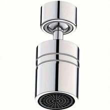 1个360度旋转双模式厨房浴室防溅水龙头起泡器，防溅洗涤用品，2种出水模式，水龙头延长装置，泡沫装置，可旋转延长杆 - 銀色 - 查看 10