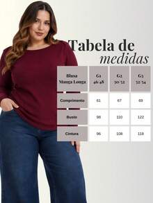 Women's Plus Size Ribbed Long Sleeve Boat Neck Blouse - Comfortable, Basic, Casual - 紅木色 - 查看 2