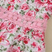 Bohemian Style Multicolor Floral Lace-Up High Waist Dress, Summer Vacation Elegant - Lila Púrpura - Ver 10