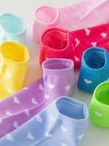 20 pares de calcetines cortos de mujer de unicolor, versátiles y de moda para deportes casuales - Multicolor - Ver 7