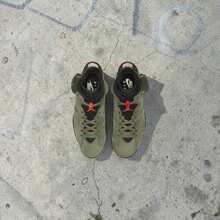 Nike Air Jordan 6 Retro Travis Scott "Olive" | Authentic Cactus Jack Collaboration | 2026 High-End Streetwear Grail | Medium Olive Suede With Glow-In-The-Dark Sole | Limited Edition Utility Pocket Sneakers | Sizes 36-46 At Alpha Swifts Store - 橄欖綠 - 查看 3