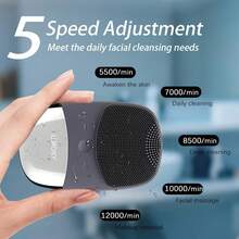 Cepillo de limpieza facial, Exfoliante facial eléctrico de silicona 3 en 1, Masajeador vibrador, IPX7 resistente al agua, Cepillo de poros recargable por USB para limpieza profunda, eliminación de puntos negros, exfoliación (Gris) - ColorB - Ver 4