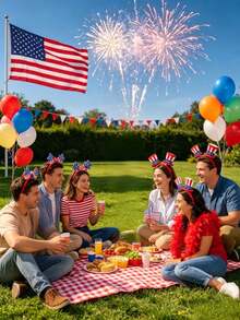 8 buc/set bentițe cu ciucuri pentru Ziua Independenței Americane, roșu, alb, albastru, stea, accesorii de păr pentru Ziua Națională a SUA, decorațiuni de petrecere, bentițe de paradă, recuzită foto de Ziua Independenței, accesorii pentru costume cu tematică patriotică americană, roșu, alb, albastru - bandă de susținere - Vizualizare 8