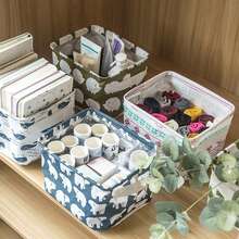 1pc Handle Printed Storage Basket, Waterproof Desktop Organizer Box, Fabric Closet Storage Bin, Suitable For Home Decor, Bedroom, Dorm And Office, Cute Desktop Sundries Storage Bucket - Green - View 5