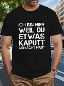 T-shirt da uomo con una divertente stampa "Sono qui perché hai rotto delle cose" - T-shirt girocollo a maniche corte, vestibilità ampia e casual, con un design umoristico a strappo, abbastanza comoda da indossare tutto l'anno (per i viaggi di riparazione). Taglia unica (senza cintura). Vestibilità comoda e ampia per uomo. - Indietro - Visualizzare 6