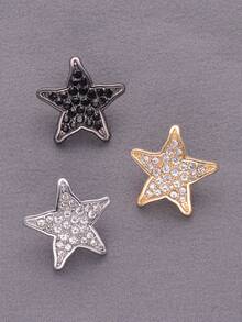 10 Peças Botões Decorativos de Metal de Alta Qualidade com Estrela de Cinco Pontas e Diamante, Adequados para Camisas, Cardigãs, Vestidos, Vestidos de Casamento, Suéteres, Jaquetas, Botões Decorativos de Costura Artesanal, DIY Sapatos, Bolsas, Caixas de Presente, Acessórios de Joalheria, Decoração de Feriados - multicolorido - Visão 8