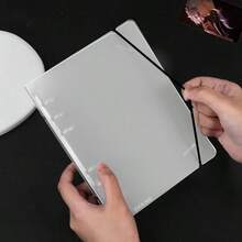 1个A6哑光活页夹，半透明可定制封面，A6活页文件夹，贴纸簿活页文件夹，IDOLME，极简风格系带计划本，PP透明替换内页，适用于偶像卡片收藏、计划本贴纸收纳、笔记本、日记本、剪贴簿、预算计划、时间管理、必备文具、返校桌面收纳 - A6 - 查看 2