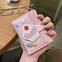 Cute & Creative Cake Design Short Wallet, Korean Ins Style Multi-Card Slots Card Case, Large Capacity Coin Purse Wallet For Women Travel Essential Holiday Essential Teacher Gift Birthday Gift - Multicolor - View 9