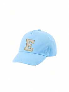 1件嬰兒帽子，幼兒棒球帽附A-Z字母，防曬，休閒運動帽，適合旅行、戶外活動和日常使用 - 藍色 - 查看 8