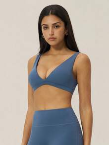 TimeOff 1pc Women V-Neck Backless Sports Tank Top - Blue - View 8